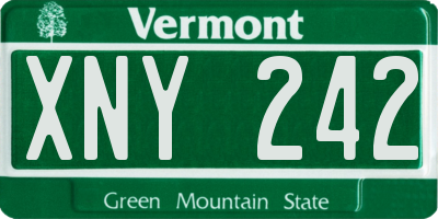 VT license plate XNY242