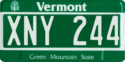 VT license plate XNY244