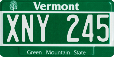 VT license plate XNY245