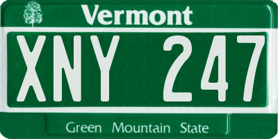 VT license plate XNY247