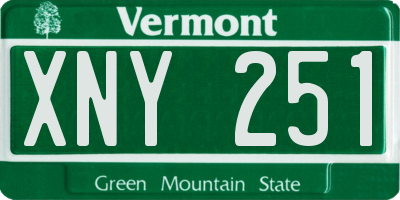 VT license plate XNY251