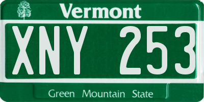 VT license plate XNY253