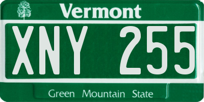 VT license plate XNY255