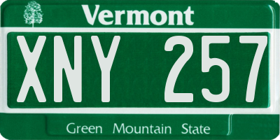 VT license plate XNY257