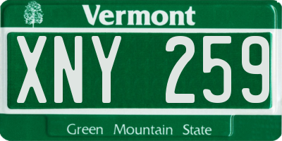 VT license plate XNY259