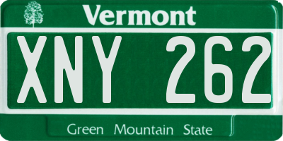 VT license plate XNY262