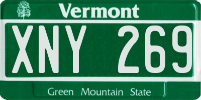 VT license plate XNY269