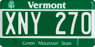 VT license plate XNY270