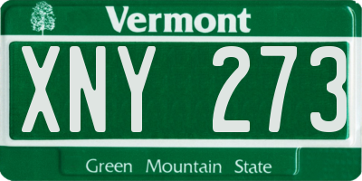 VT license plate XNY273