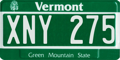 VT license plate XNY275