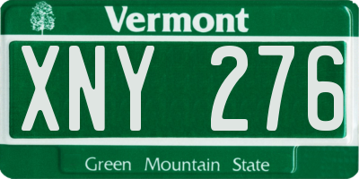 VT license plate XNY276