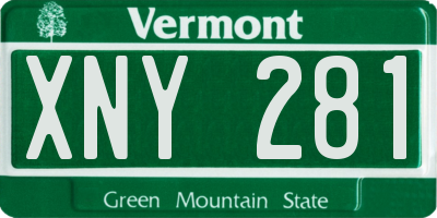 VT license plate XNY281