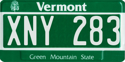 VT license plate XNY283