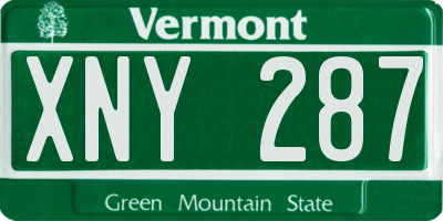 VT license plate XNY287