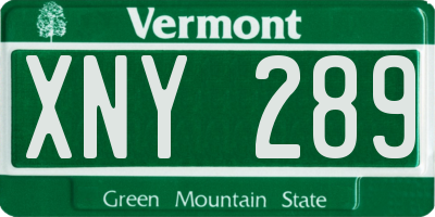 VT license plate XNY289