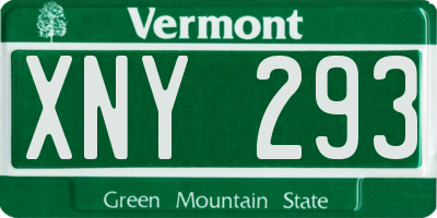 VT license plate XNY293