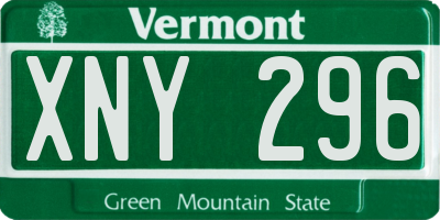 VT license plate XNY296