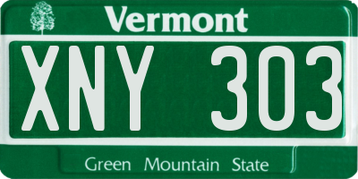 VT license plate XNY303