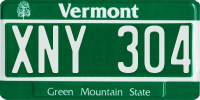 VT license plate XNY304