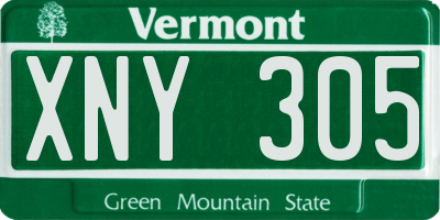 VT license plate XNY305