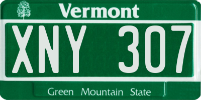 VT license plate XNY307