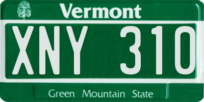 VT license plate XNY310