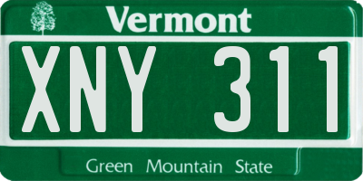 VT license plate XNY311