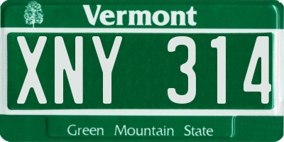 VT license plate XNY314