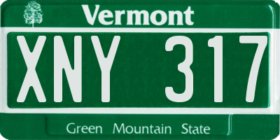 VT license plate XNY317
