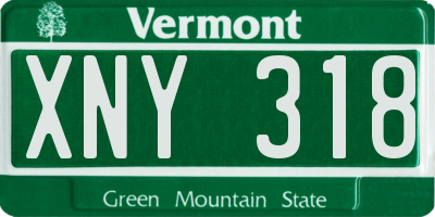 VT license plate XNY318