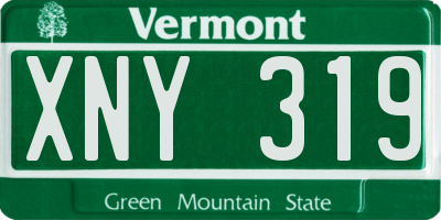 VT license plate XNY319