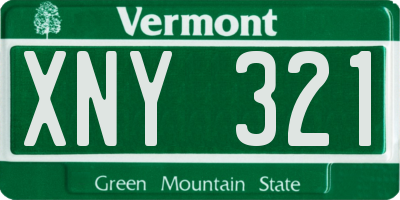 VT license plate XNY321