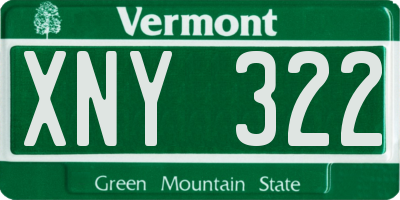 VT license plate XNY322