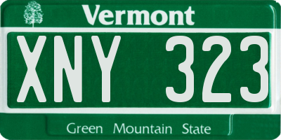 VT license plate XNY323