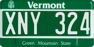 VT license plate XNY324