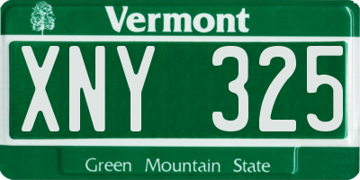 VT license plate XNY325