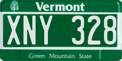 VT license plate XNY328