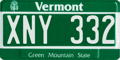 VT license plate XNY332