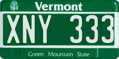 VT license plate XNY333