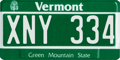 VT license plate XNY334