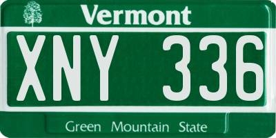 VT license plate XNY336