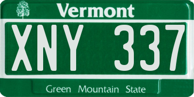 VT license plate XNY337