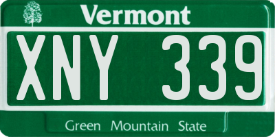 VT license plate XNY339