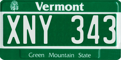 VT license plate XNY343