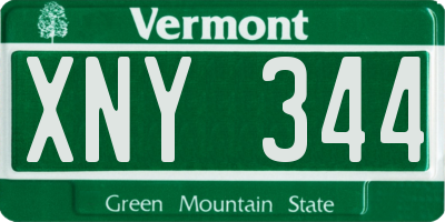 VT license plate XNY344