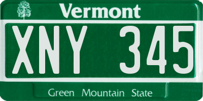 VT license plate XNY345