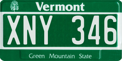 VT license plate XNY346