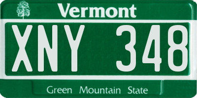 VT license plate XNY348