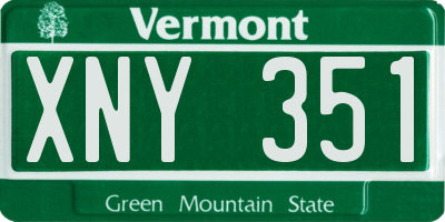 VT license plate XNY351