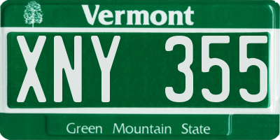 VT license plate XNY355